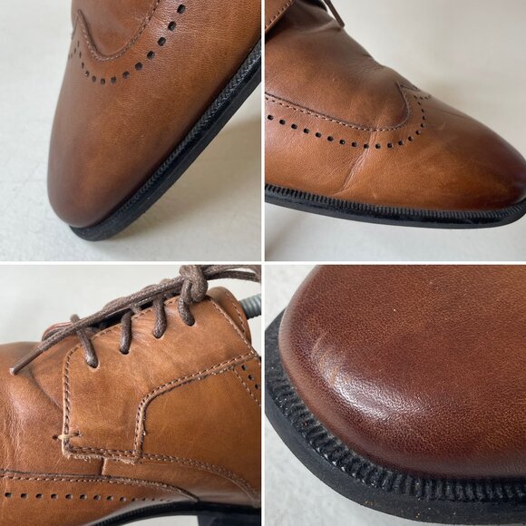 Stacy Adams Mens Leather Wingtip Oxford Shoes Size 9.5 - Picture 9 of 16